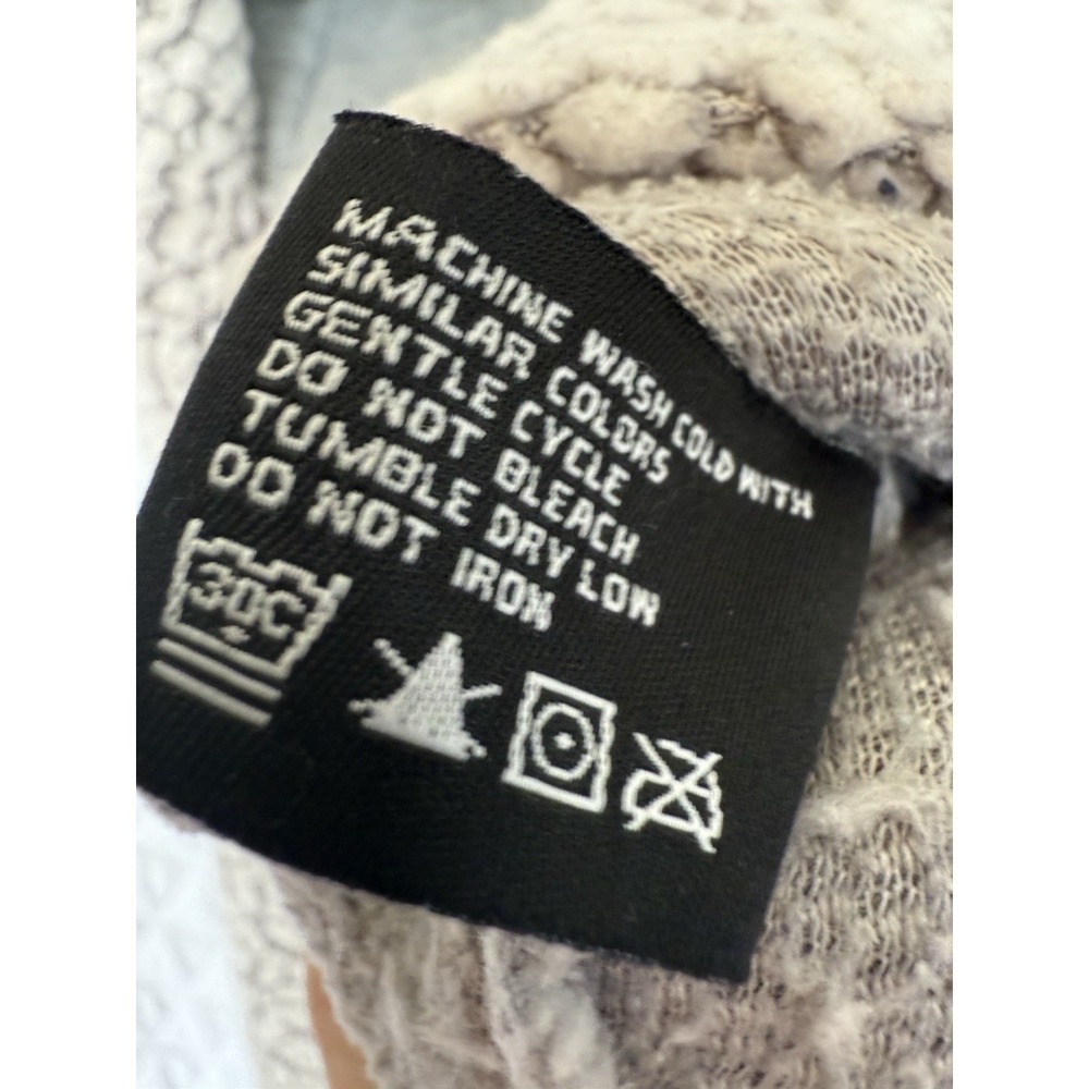 Altar'd State Sherpa Fleece Quarter-Zip Hoodie Gray Mixed Media Women's Large - Picture 11 of 13